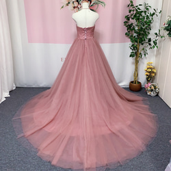 総チュール素材、パックリボン、ウェディングドレス、カラードレス、オーダーメイドドレス 6枚目の画像