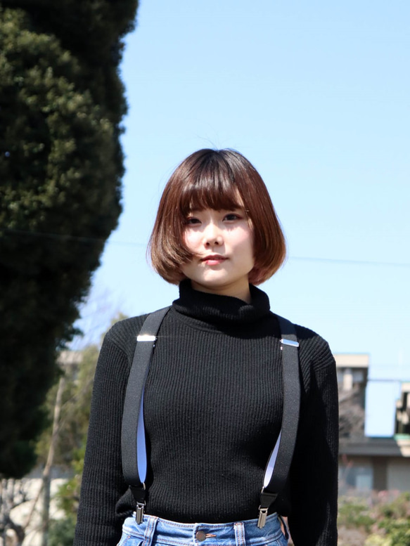 日本製造 NOMURA super clip Y 型吊帶女士 30mm 寬曼波黑色 第5張的照片