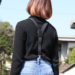 日本製造 NOMURA super clip Y 型吊帶女士 30mm 寬曼波黑色 第7張的照片