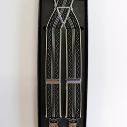 NOMURA 吊帶男式 25 毫米寬西裝 X 型民族橡膠夾盒裝免費送貨 第5張的照片
