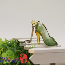 灰姑娘水晶玻璃鞋鑰匙鏈-星塵綠 第2張的照片