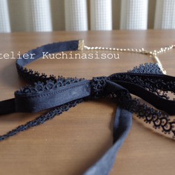 【訂單生產】Tatting / Ribbon Choker &lt;Noir&gt; 第4張的照片