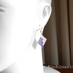 [手染] 梭織花邊馬賽克耳環 &lt;Natsuhagi&gt; 第4張的照片