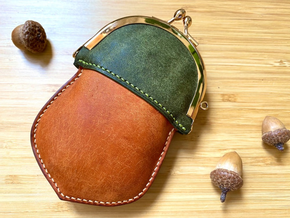 橡果零錢包【橄欖綠・グリーン】 / Acorn Kisslock Coin case (Green) 第6張的照片