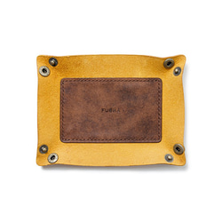 皮革製托盤[黃色]/TRAY[YELLOW]小袋子雜貨禮物皮革 第5張的照片