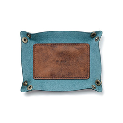 皮革製托盤[藍色]/TRAY[BLUE]小袋子雜貨禮物皮革 第5張的照片