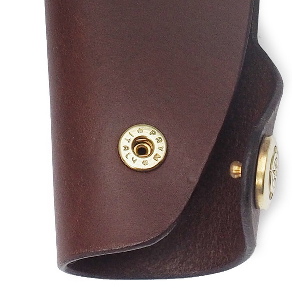 Risshio leather S/Button Hook Key Case BROWN雜貨禮物皮革製造鑰匙包 第4張的照片