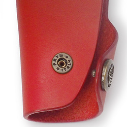 Lisshio 皮革製成的鑰匙包 S/連結掛鉤 鑰匙包 紅色 雜貨 禮品皮革 第5張的照片
