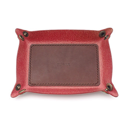 リスシオレザーで仕立てたトレイ　小物入れ/LEATHER TRAY PINK　ピンク　雑貨　ギフト　レザー 3枚目の画像