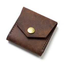 Square Coin Case [BROWN] Miscellaneous Goods Gift 皮革 第3張的照片