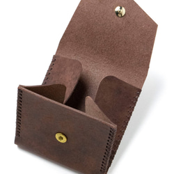 Square Coin Case [BROWN] Miscellaneous Goods Gift 皮革 第5張的照片