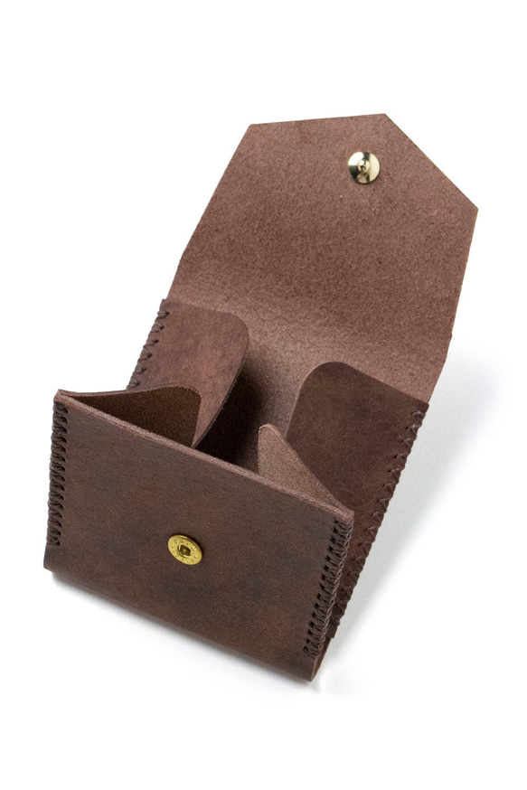 Square Coin Case [BROWN] Miscellaneous Goods Gift 皮革 第5張的照片