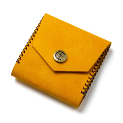 Square Coin Case [YELLOW] Miscellaneous Goods Gift 皮革 第2張的照片