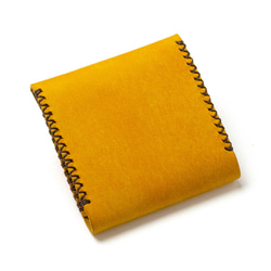 Square Coin Case [YELLOW] Miscellaneous Goods Gift 皮革 第4張的照片