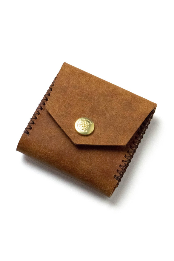 Square Coin Case [CAMEL] Miscellaneous Goods Gift 皮革 第3張的照片