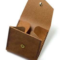 Square Coin Case [CAMEL] Miscellaneous Goods Gift 皮革 第6張的照片