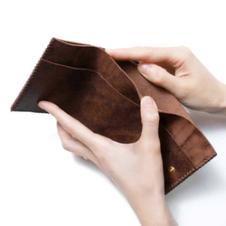 色鮮やかなプエブロレザー　三つ折り財布 [ブラウン] / Mini Wallet [BROWN] 雑貨　ギフト　レザー 2枚目の画像