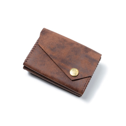 色鮮やかなプエブロレザー　三つ折り財布 [ブラウン] / Mini Wallet [BROWN] 雑貨　ギフト　レザー 8枚目の画像