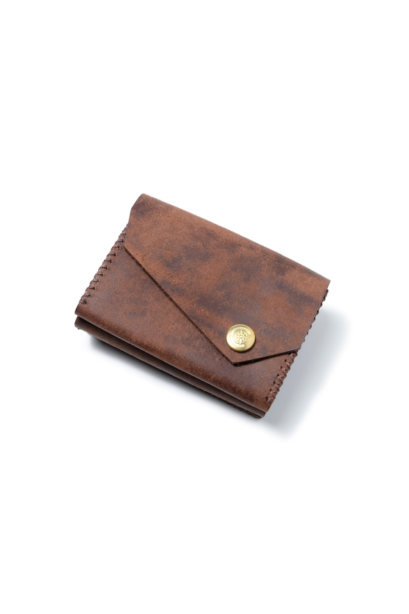 色鮮やかなプエブロレザー　三つ折り財布 [ブラウン] / Mini Wallet [BROWN] 雑貨　ギフト　レザー 8枚目の画像