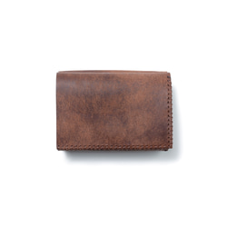 色鮮やかなプエブロレザー　三つ折り財布 [ブラウン] / Mini Wallet [BROWN] 雑貨　ギフト　レザー 9枚目の画像