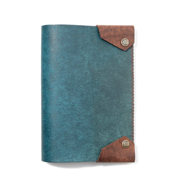 ブックカバー (文庫本サイズ) [ブルー] / Book Cover [BLUE]　手帳カバー　レザー 2枚目の画像