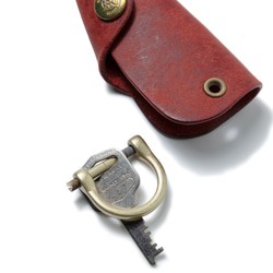普韋布洛皮革製成的鑰匙包/RED（紅色）/L 尺寸鑰匙鏈 第2張的照片