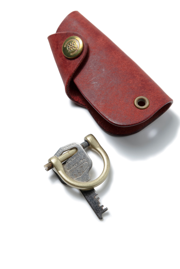 普韋布洛皮革製成的鑰匙包/RED（紅色）/L 尺寸鑰匙鏈 第2張的照片