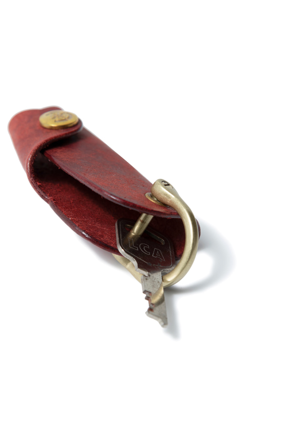 普韋布洛皮革製成的鑰匙包/RED（紅色）/L 尺寸鑰匙鏈 第3張的照片