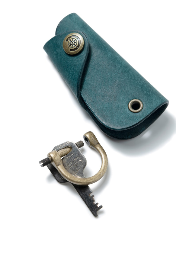意大利皮革Pueblo皮革鑰匙包/ BLUE（藍色）/ L尺寸 第8張的照片