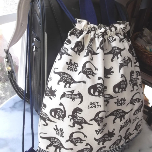 特大サイズ45×40】ナップサック型体操服入れ かっこいい サッカー