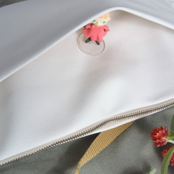 長財布もすっぽりＰＶＣスリムサコッシュ　おしゃれ　洋服に合わせやすい　軽量　ブラン　日本製 5枚目の画像