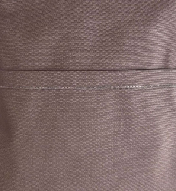 【受注製作】11号帆布のカジュアルサコッシュ　長財布もすっぽり　シンプル　軽量　グレイッシュブラウン　日本製 7枚目の画像