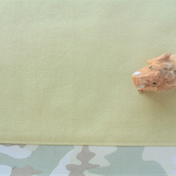４０×３０メンズ恐竜アップリケレッスンバッグ　オリジナル　かっこいい　迫力　ライム×カモフラージュ　入園✧入学 5枚目の画像
