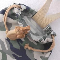 メンズ上履き用巾着袋（単品）　お着替え袋　オリジナル　かっこいい　カモフラージュ　入園✧入学 4枚目の画像