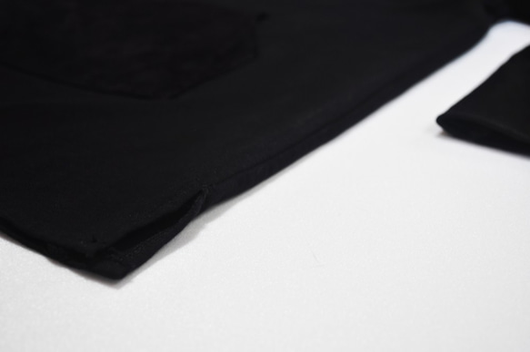 M0005_麂皮絨拼接袖上衣（黑） 第9張的照片