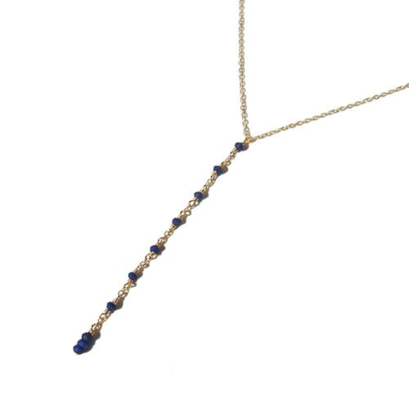 【50%OFF】Tiny Lapis lazuli Necklace -Long- 2枚目の画像