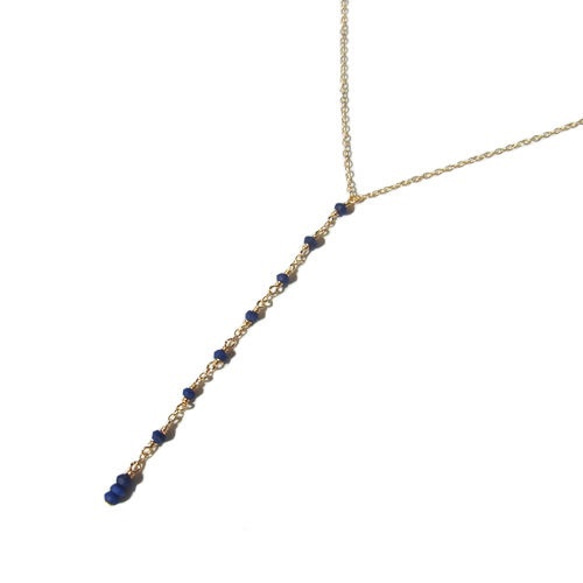 【50%OFF】Tiny Lapis lazuli Necklace -Short- 2枚目の画像