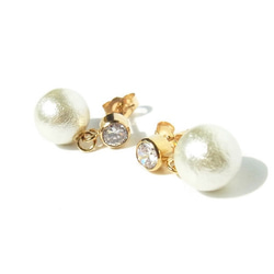 【60%OFF】Zirconia × Cotton pearl Pierce 4枚目の画像