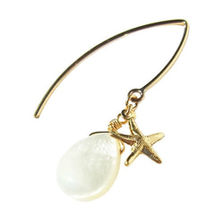 【65%OFF】Starfish × Mother of Pearl Hook Pierce 2枚目の画像