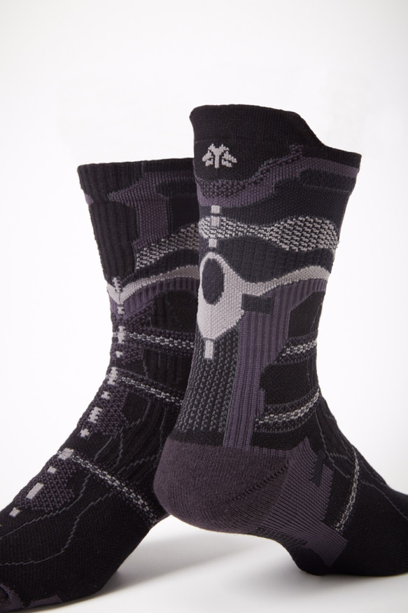 nozzle quiz  Functional structure socks／ NIAR／stone/ Black 3枚目の画像