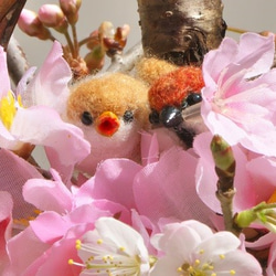 スズメさんと桜のリース♪ 2枚目の画像