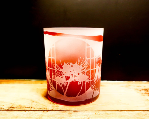 彼岸花のグラス 緋色 グラス いろした工房 通販 6874568｜Creema(クリーマ)