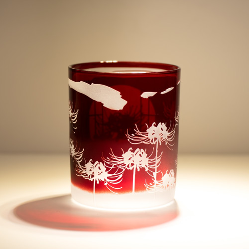 彼岸花のグラス 緋色 グラス いろした工房 通販 8027903｜Creema(クリーマ)