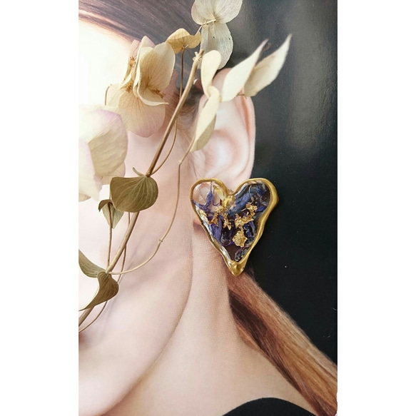 【sale】twilight heart earrings 5枚目の画像