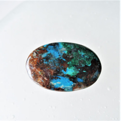 【1点もの】地球の石　大粒クリソコラ　オーバル　ブローチ　003 2枚目の画像