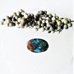 【1点もの】地球の石　大粒クリソコラ　オーバル　ブローチ　003 3枚目の画像