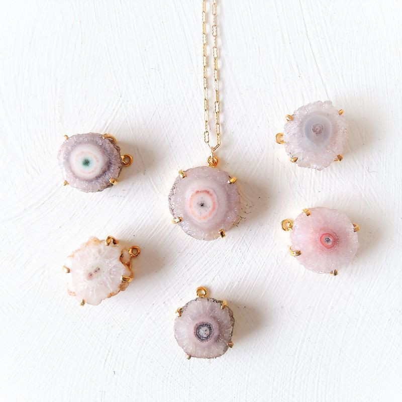 【各2点もの・SEELCT・A~F】桜風　ピンク　ソーラークォーツ　約50cm　14kgfチェーンネックレス