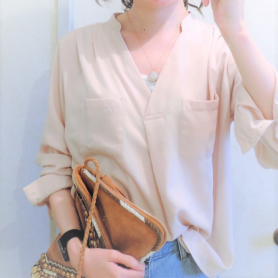 【各2点もの・SEELCT・A~F】桜風　ピンク　ソーラークォーツ　約50cm　14kgfチェーンネックレス