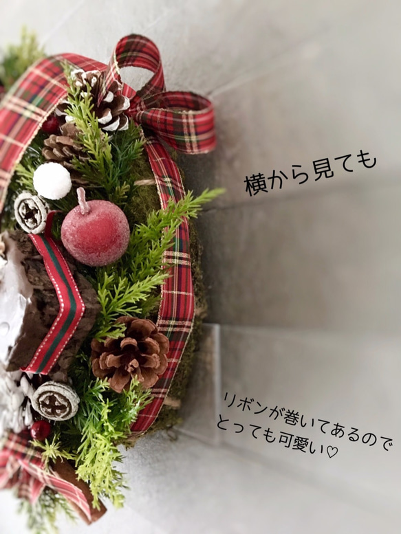 Creema限定/チョコレートとリンゴのクリスマスリース 6枚目の画像