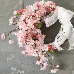 お花見リース 桜の舞 2枚目の画像